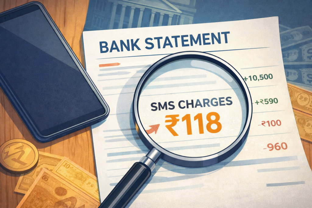 sms charges deducted by bank